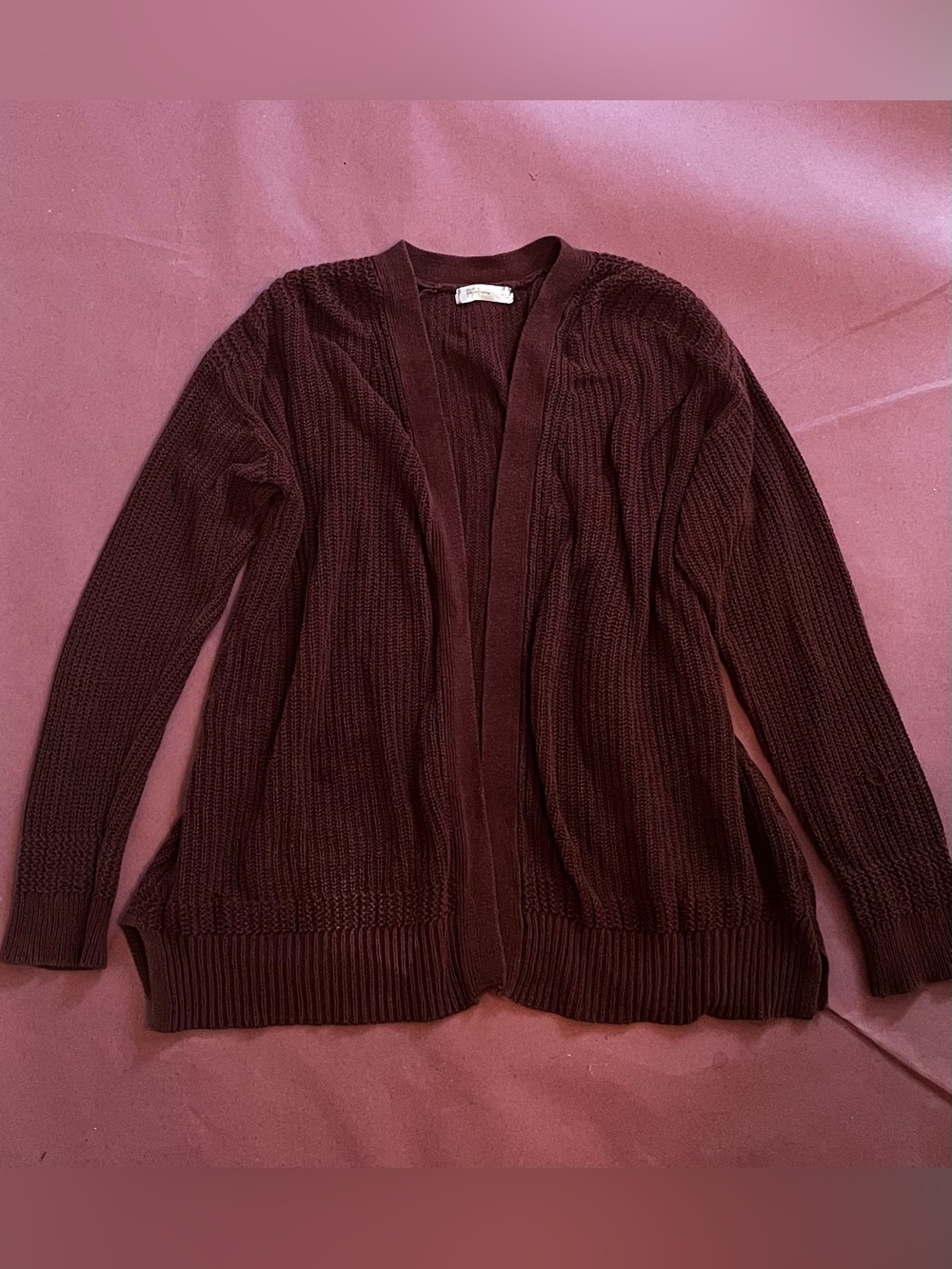 Women's Open-Front Knit Cardigan Sweater - Chocolate Brown